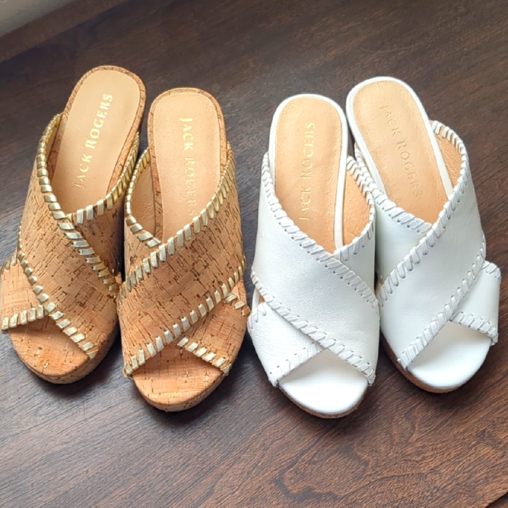 Jack Rogers Sloane Criss Cross Cork Wedge Sandals
